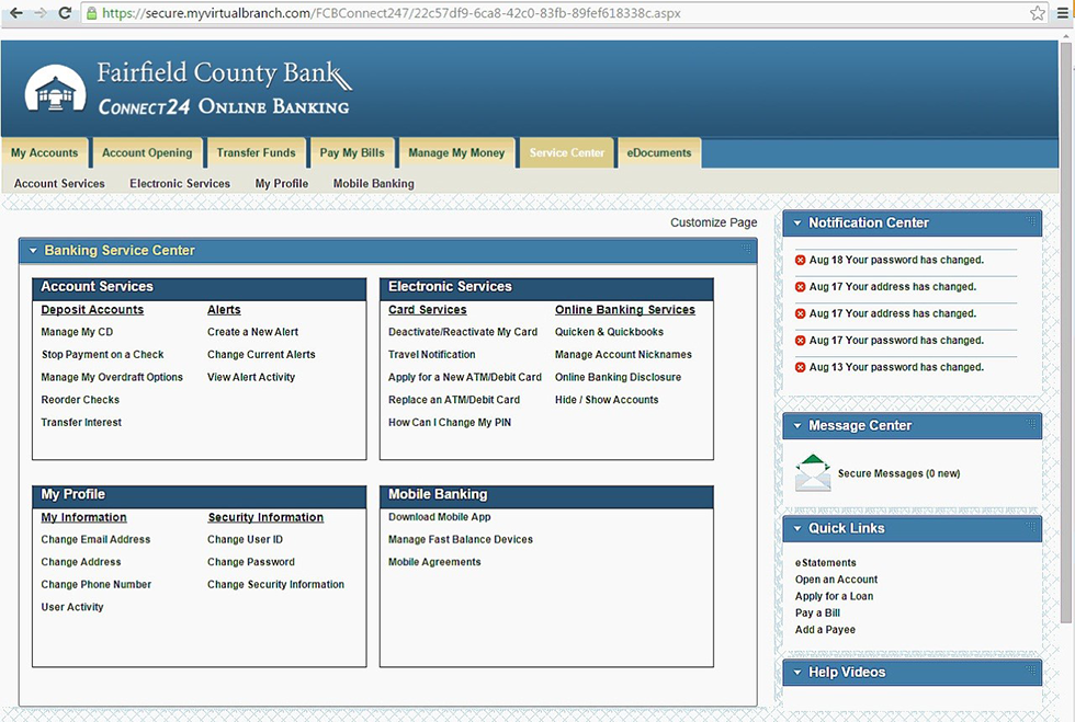 Online Virtual Branch Screenshot