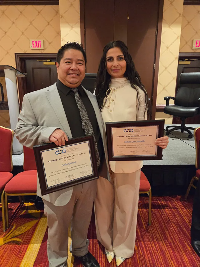 Carlos Guzman, Senior Electronic Banking Specialist, and Melissa Goez, Assistant Vice President, Branch Manager