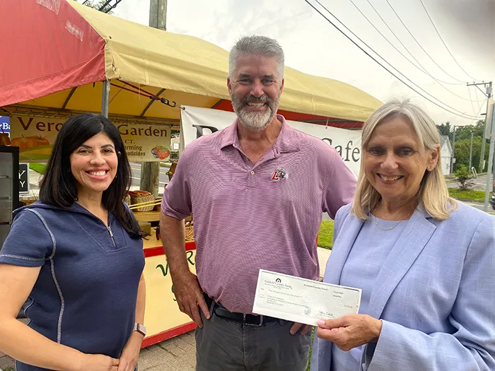 Photographed, from left to right: Virginia Turnbull, Senior Vice President, Commercial Lender, Fairfield County Bank; Sean Dowd ECDC Commissioner Emeritus; Kathy Graham, Vice President, Branch Manager, Fairfield County Bank.